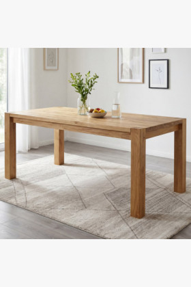 Massiver Esszimmertisch Wildeiche 180x90 cm natürlich robust